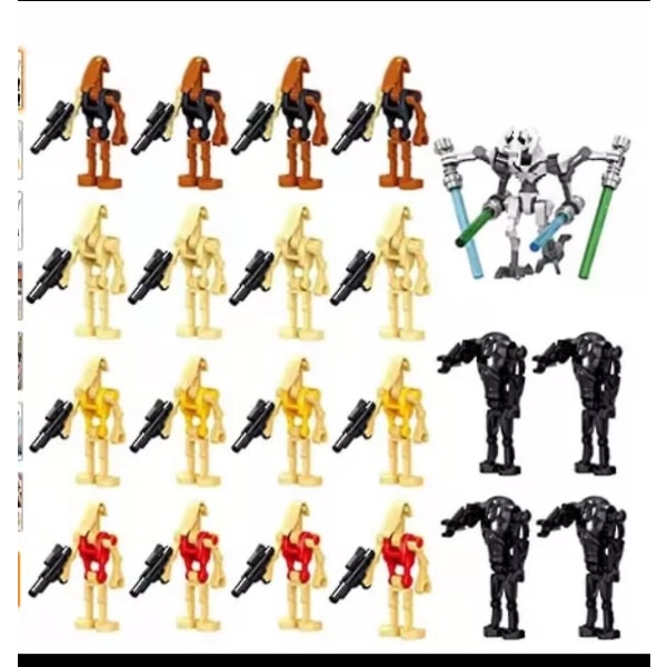 Star Wars Battle Droids Byggklossar Set Mini Actionfigurer Docka Minifigurer Leksaker Skrivbordsdekoration för fans[GL] 21Pieces