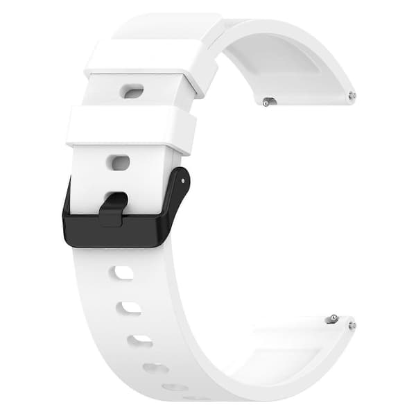 Til Amazfit Bip 3 20mm Trin Silikonerem Rustfrit Stål Sort Spænde (LGL) White
