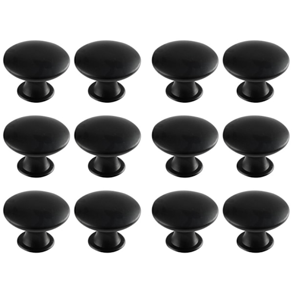 INF Skåpshandtag lådhandtag knoppar med skruvar 12-pack (LGL) Svart Sort