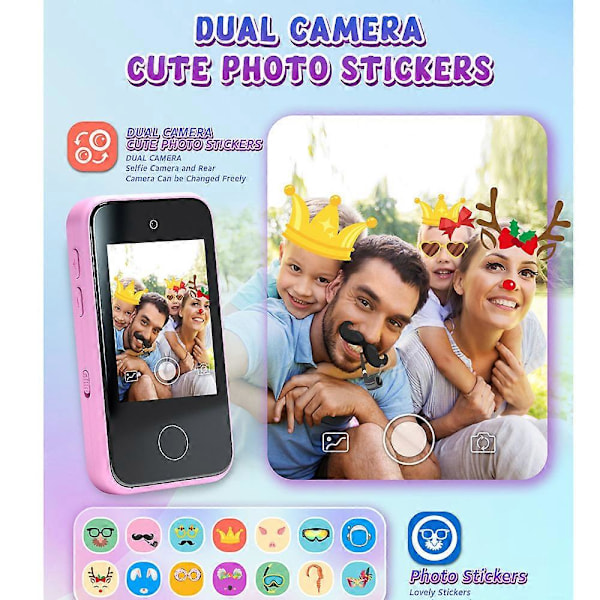Smarttelefonleksaker för barn, presenter till flickor och pojkar 3-8 år, Lärleksak för småbarn jy LGL B-Pink Castle Unicorn