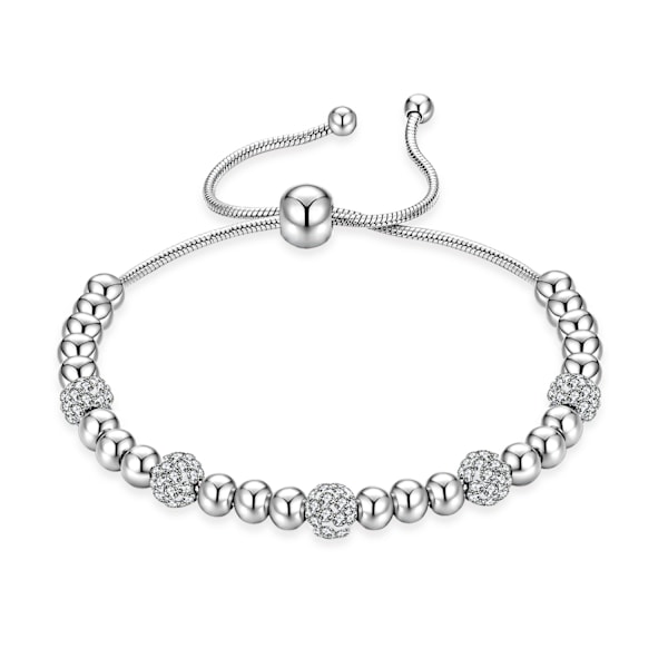 Justerbart pärlarmband Titanstål Silver (LGL)