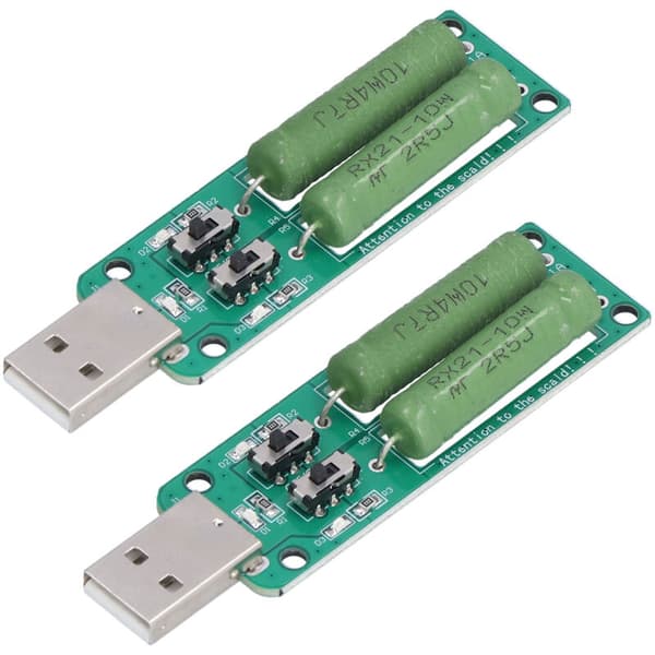 2 stk. USB-tester, kraftig tester, elektronisk testmodul, 1A, 2A, 3A afladningstilbehør (LGL)