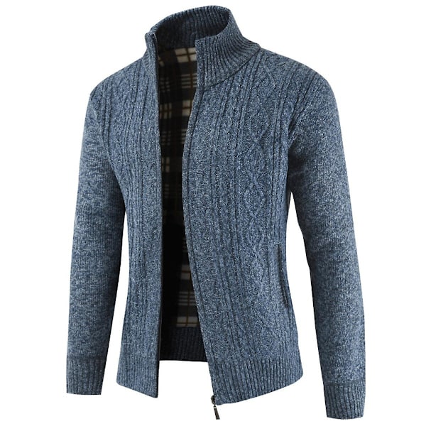 Cloudstyle Fleece Cardigan med ståkrage for menn LGL Blue S