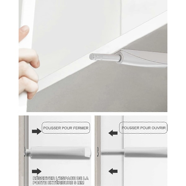 Push to Open -kaapin oven vaimennin, 2 kpl, magneettinen Push Open -salpa, kaapin Push Pull -magneettikiinnikkeet kaapin Push to Open -järjestelmään Dr LGL