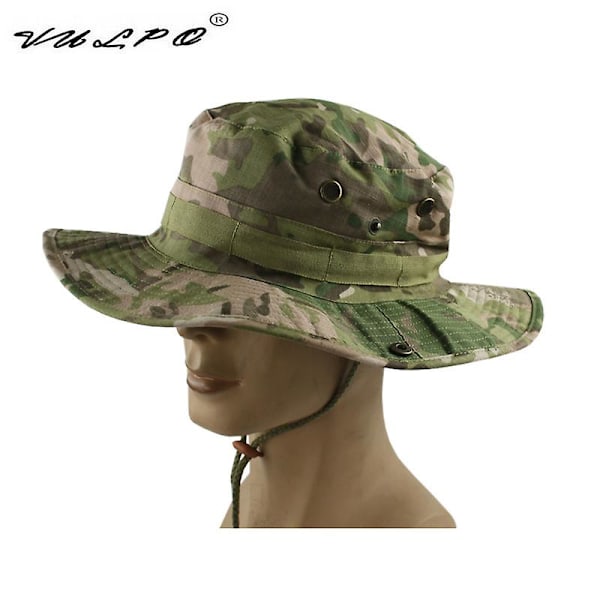 Camouflage Taktisk Airsoft Sniper Boonie Hat Jagthat Fiske Udendørs Bred Skygge Unisex Udendørs Vandrehat LGL TYP 59CM