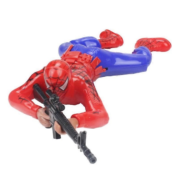 Elektrisk kravlende camouflage soldat Spider-Man Hulk Superman Amerikansk team med gribe-lydeffekt spisende kylling action legetøj LGL Spider-Man Crawler