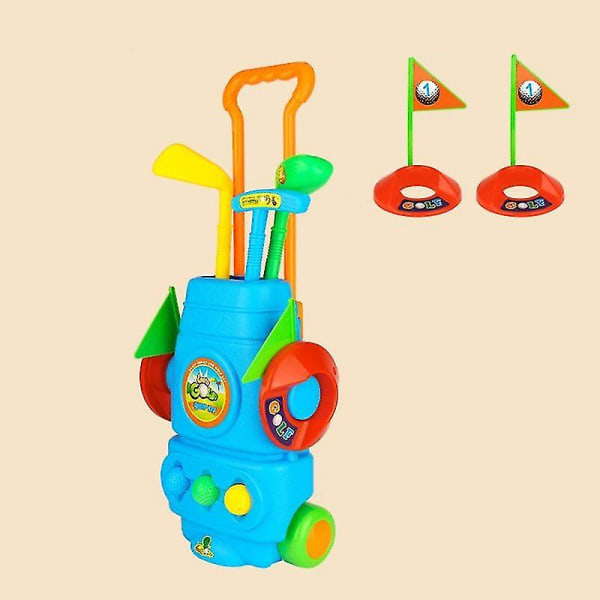 Set för toddler Golfklubbor för barn med 3 bollar, 3 golfklubbor, 2 träningshål främjar fysisk mental utveckling[GL]