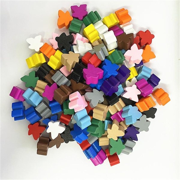 100 kpl Puiset Meeples 16mm Extra Lautapelin palat Sotilaat Palat Bulkki Vaihdettavat Pöytäpelikomponentit Humanoidi shakkinappulat Shry Mix all colors