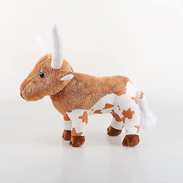 28cm Simuloitu Longhorn-lehmä Pehmolelu Kawaii Karja Nukke Pehmeä Täytetty Eläin Lelut Söpö Lapset Syntymäpäivälahja Tytöille [GGL]