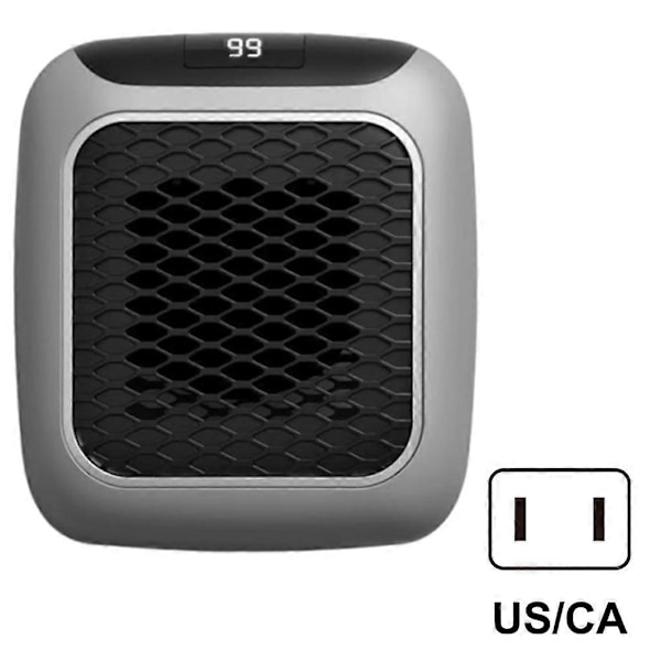 Väggmonterade element med fjärrkontroll 800W PTC-keramiska elektriska element Låg konsumtion Rumsvärmare för hemmet LGL Grey US plug
