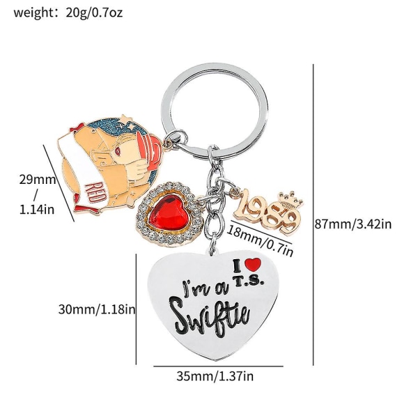 Taylor Swift nøglering merchandise Im A Swiftie I Love T.s nøglering gaver til fans kvinder piger [LGL] B