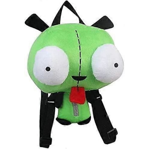 Uusi Alien Invader Zim 3D Silmät Robot Gir Söpö Täytetty Plush Reppu Vihreä Laukku Joululahja 14 tuumaa (LGL)