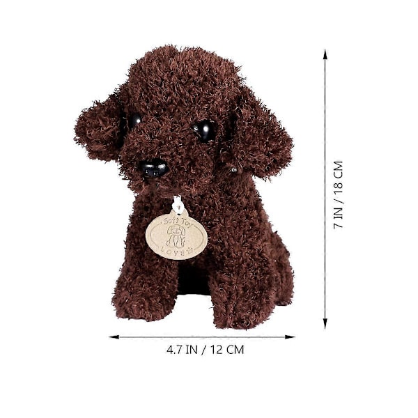 Teddy Hund Dukke Legetøj Udstoppede Dyr Plys Hund Blødt Legetøj Hvalpe Pude Pude Mørkebrun LGL