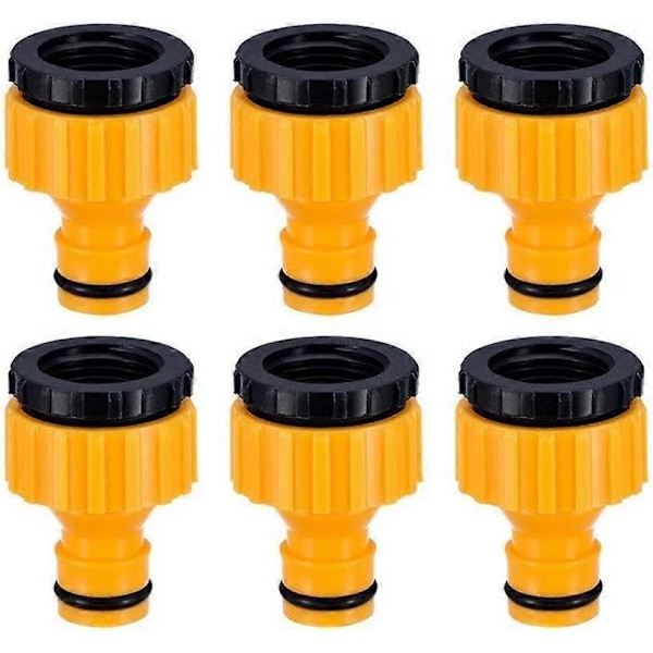 3/4 tommer og 1/2 tommer BSP 2i1 Plast Udendørs Have Slangehane Konnektor Gevindhane Adapter 6 pakke (LGL)