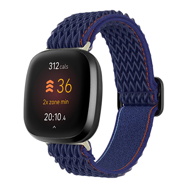 Nylon Armbandsrem för Fitbit Versa 3/4 (LGL) Mörkblå Mørkeblå