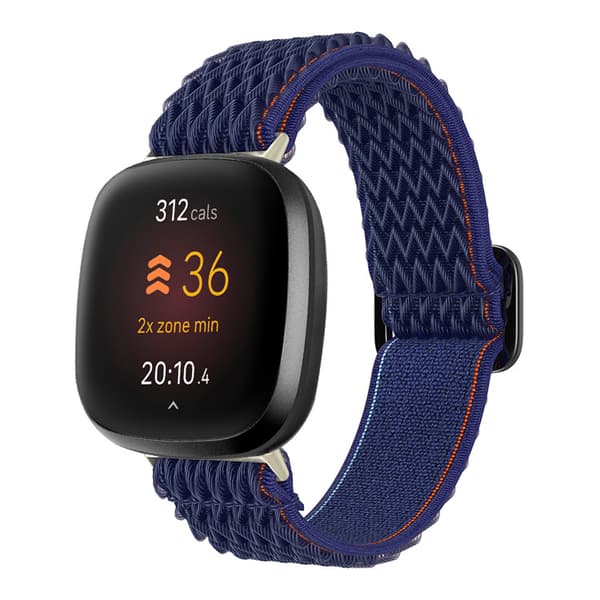 Nylon Urrem til Fitbit Versa 3/4 (LGL) Mörkblå Mørkeblå