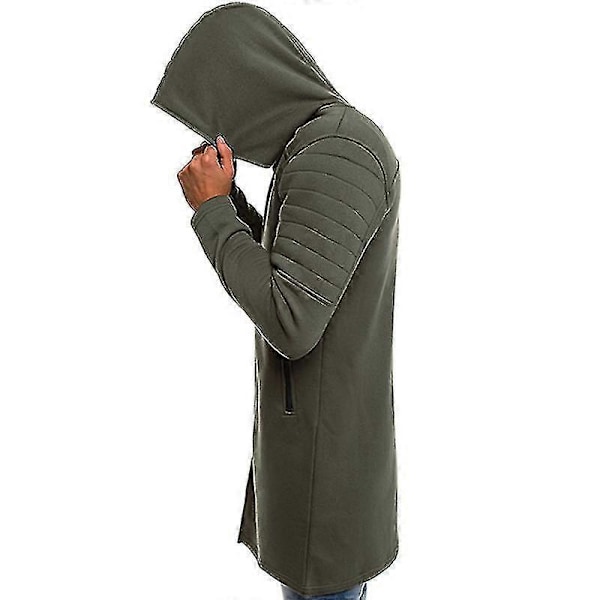 Herr Lång Jacka med Dragkedja och Huva LGL Army Green M