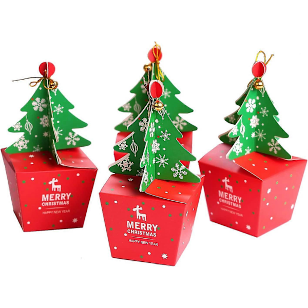 10 stk. Julemuffinsbokser Gaveesker Gaveposer Juletrepynt Barnefestgaver Festutstyr (LGL)