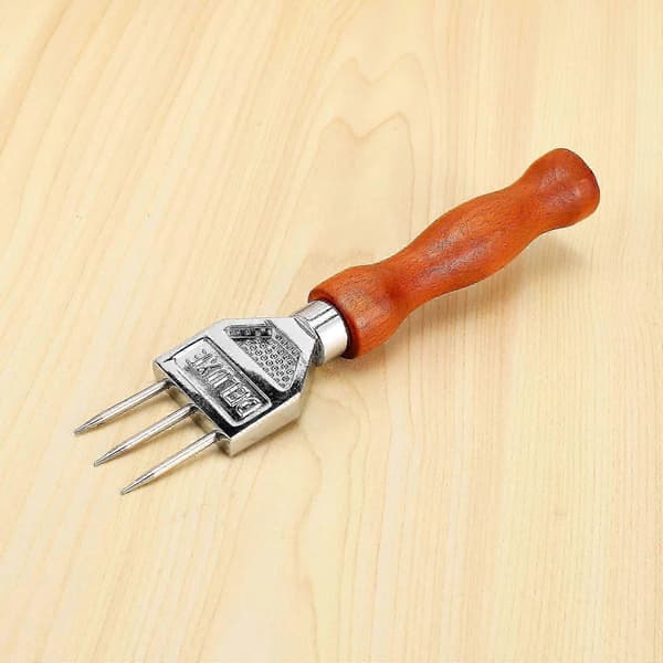 Ispigg - Robust ishakker med solid trehåndtak, 304 rustfritt stål tre-grenet isknuser (LGL)