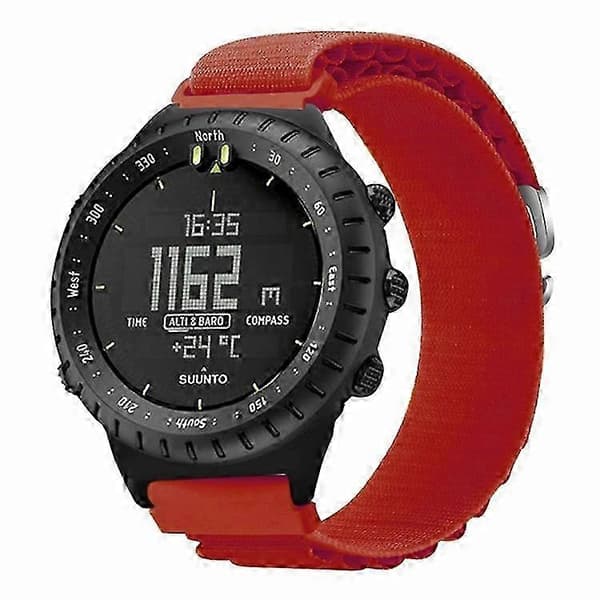 22mm Nylon Loop Urrem til Suunto Core - Justerbar håndledsrem med stik (LGL) Red