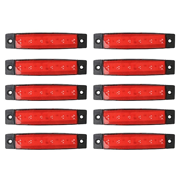 10X 12V LED Rød Afstandsmåler Side Markør Lys Indikator Strimmel Lastbil Trailer Lorry [GGL] red