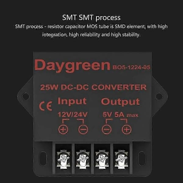25W Step-down modul 12V 24V til 5V 5A DC-Converter Regulator Step Down Reducer (LGL)