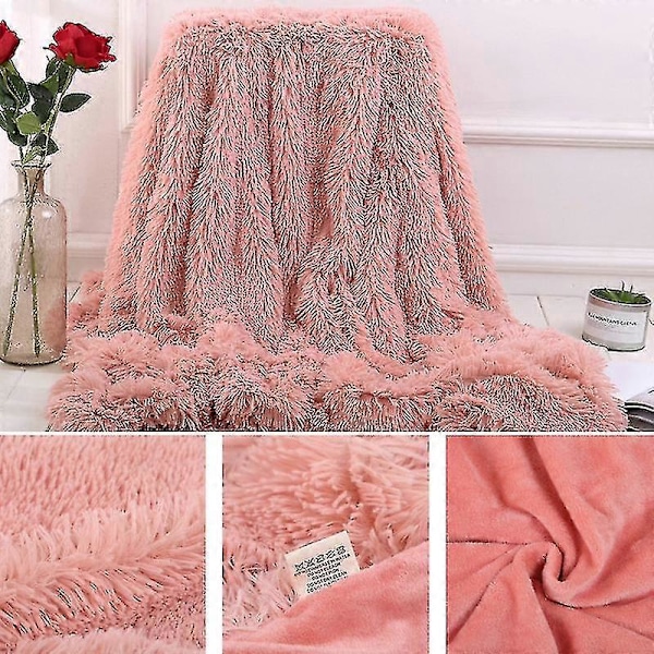 80x120cm Blød Fluffy Shaggy Varm Senge Sofa Sengetæppe Sengetøj Lagen Kastetæppe Qinhai-Høj Kvalitet LGL Coffee