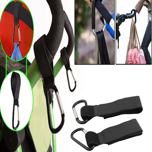 2 kpl Rattaiden Koukut Musta Karabiner (LGL)