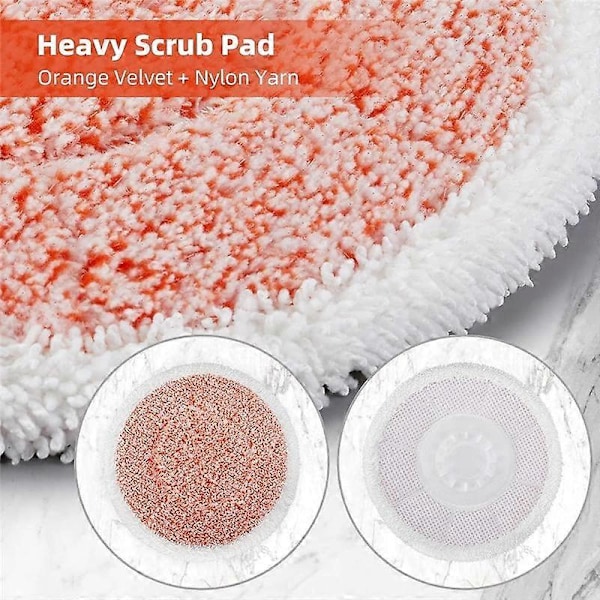 12 kpl Heavy Scrub Höyrymoppityynyjä Shark S7000AMZ / S7001 / S7201 Höyrymoppiin, Höyry ja Hankaava All LGL Orange