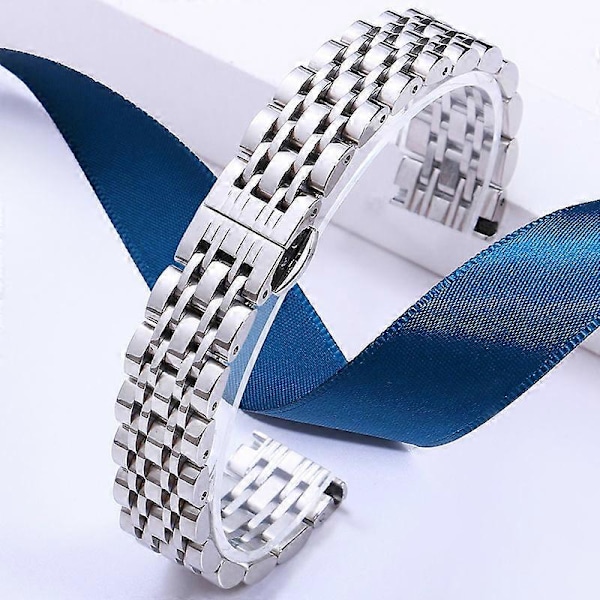 Til Garmin Lily 2 Urrem 7-Perler 14mm Rustfrit Stål Udskiftningsrem LGL Silver