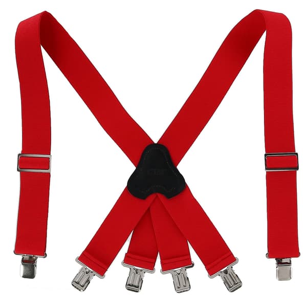CTM Elastiske brannmannsseler med klipsfeste, 5 cm (Menn) (LGL) Red one size