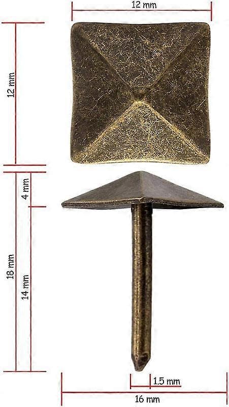 Pakke med 40 dekorative spiker i eldet bronse messing 12 x 18 mm (LGL)