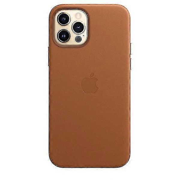 Nahkainen puhelinkotelo iPhone 12/12 Pro -puhelimelle, nahkakotelo Magsafella LGL Saddle Brown