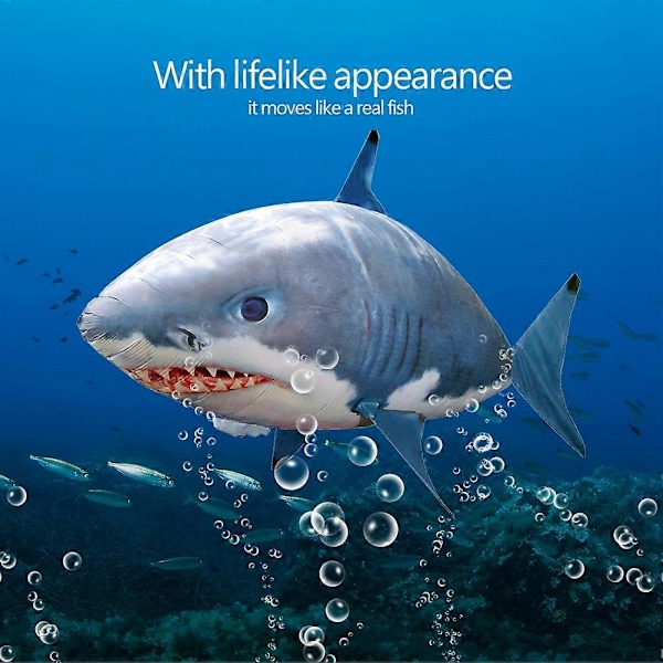 Fjärrstyrd Flygande Haj Uppblåsbar Rc Ballong Leksak Barn Present LGL Blue Shark