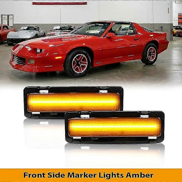 2 stk. For 1982-1992 Pontiac Firebird Full LED Sidemarkeringslys Foran Bak Amber Rød Auto Blinklys Parkeringslys 12V T10 LGL 4pc white Red CHINA