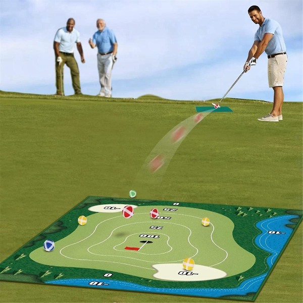 Chipping Golf Game Mat Chipping Game Med Chip Golfbolde Golfsæt Måtte Indendørs Udendørs Kastespil Til