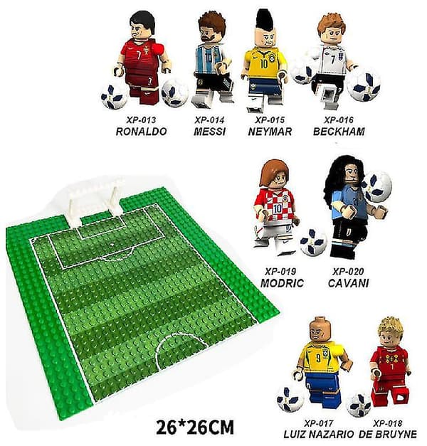 Fodbold minifigurer samlet byggeklodser drengelegetøj (LGL)