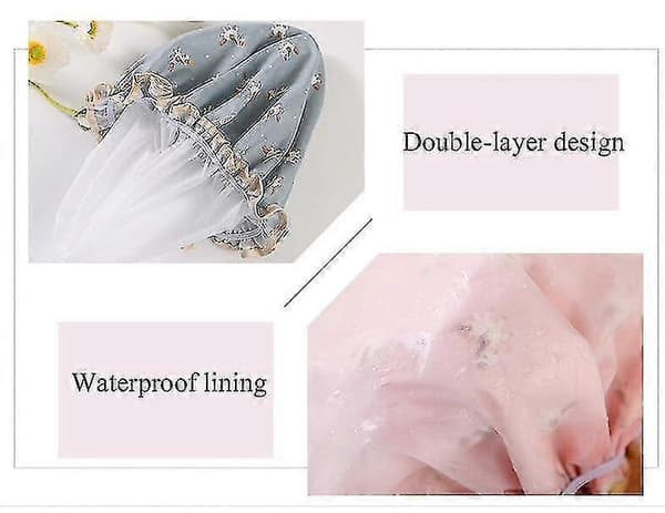 Duschmössor 2-pack Vattentät Dubbelmössa Elastisk, Flamingo (LGL)