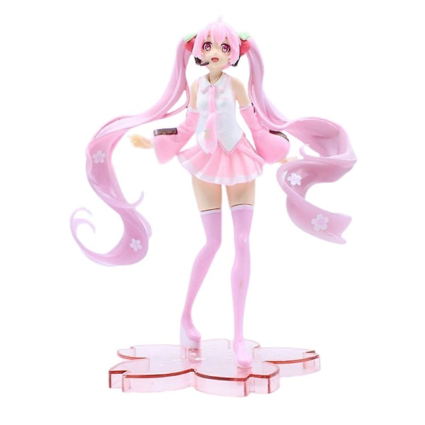 Hatsune Miku Anime Actionfigur Leksaker Sakura Miku Kaninöron Miku Långt Hår Flätor Miku Samlarobjekt PVC Modell Staty Figur Dockor Leksaker Fans Gåvor Cherry Blossoms