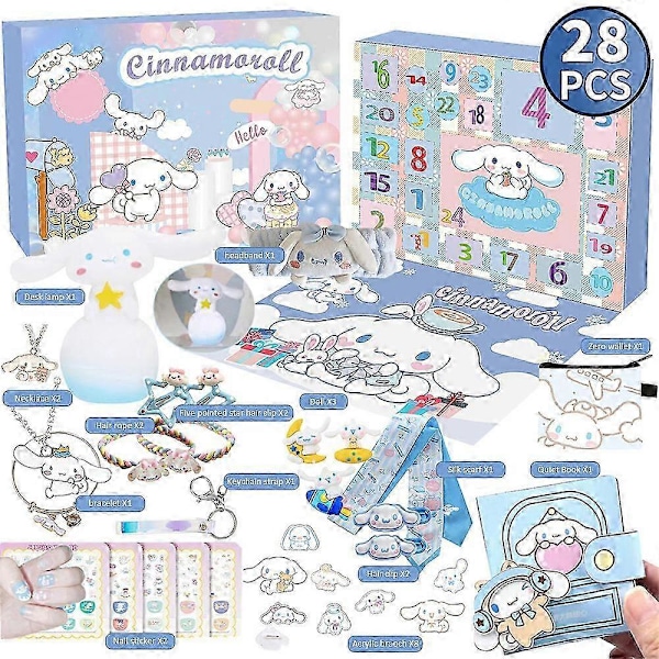 2024 Christmas Advent Calendar Kuromi My Melody Cinnamoroll Sanrio Toy Accessories Xmas Countdown Calendar Kids Gifts