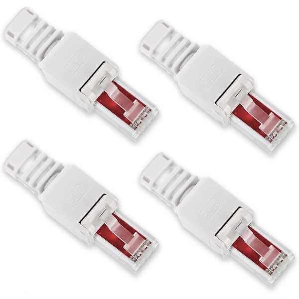 2 stk. 90 graders Ethernet-adapter Højre+Venstre Vinkel RJ45 Stik til Sokkel Adapter Skærmet Netværks Patch Forbindelse (LGL)