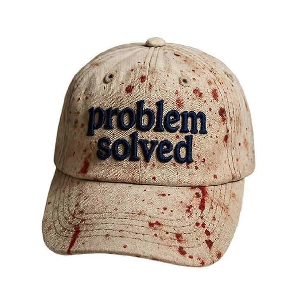 Unisex Casual Mörk Blodfläck Hatt Problem Löst Blodiga Kepsar (LGL) Beige