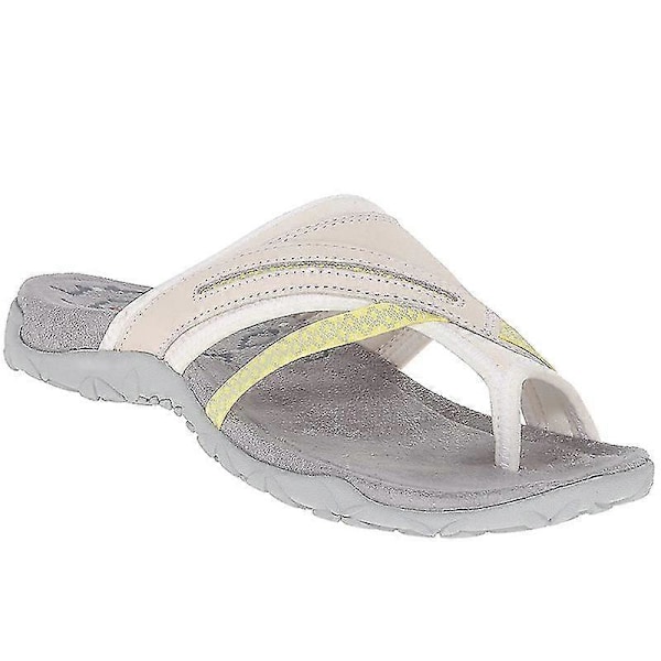 Letvægtssandaler Komfortable afslappede slippers Åben tå Platform Flip Flop Strandsandaler til kvinder LGL Beige 38