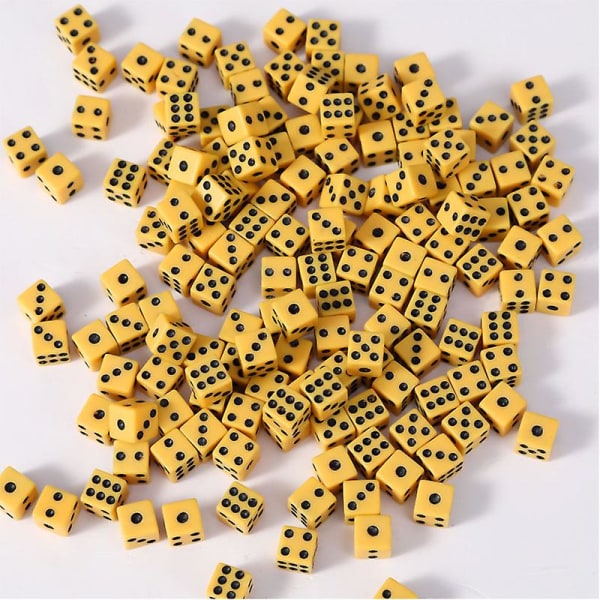 50 stk/parti terninger 8mm 6 farger plast hvit spill terning standard seks sidet avgjørelse bursdagsfester brettspill Drop Shipping Mix colors