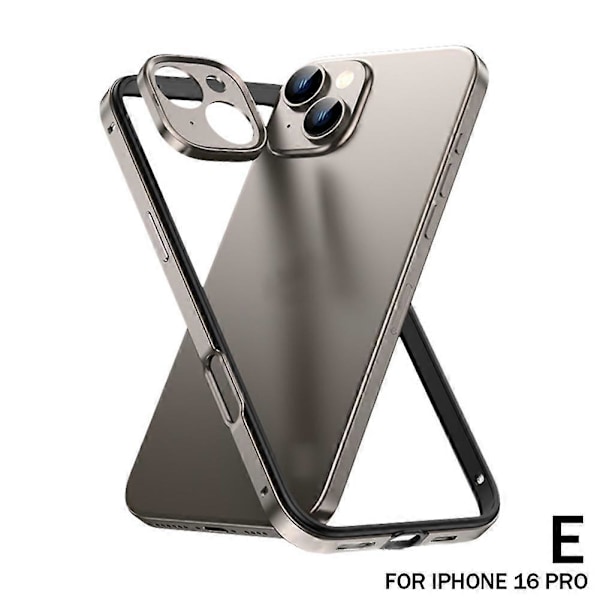 Mobilskal Silikon Metallram För IPhone 16/16Pro/16Pro Max LGL Grey For iPhone 16 Pro