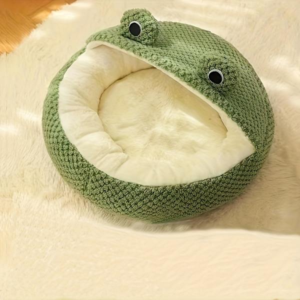 Lämmin Koiranpetityyny, Mukava Ja Pehmeä Sammakko-Tyylisen Kissansänky, Sopii Pienille Kisseille Green S 40cm