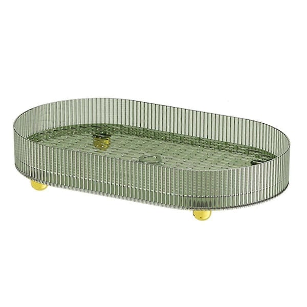 Bricka Tekopp Förvaring Bänkskiva Sminkbord Bricka, Dekorativ Bricka för Soffbord Bänkskiva Kök LGL Transparent Green