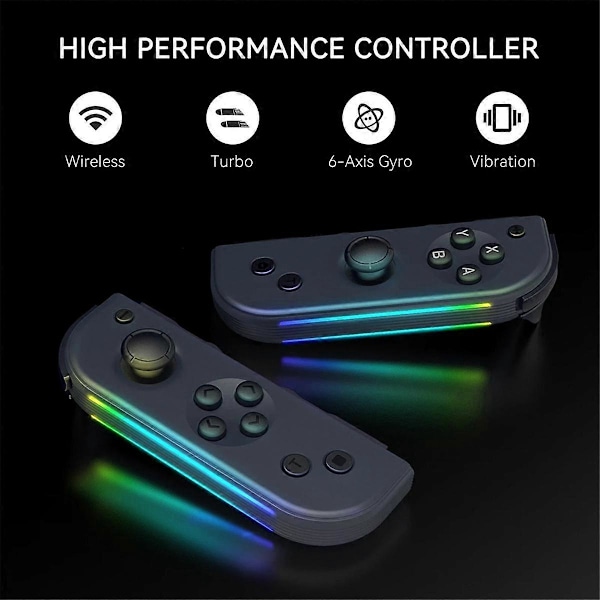 Ny Gamepad for Switch JOYCON Joystick Ett-knapps Vekking Bluetooth NS Somatosensorisk Vibrasjon Belysning LGL Black