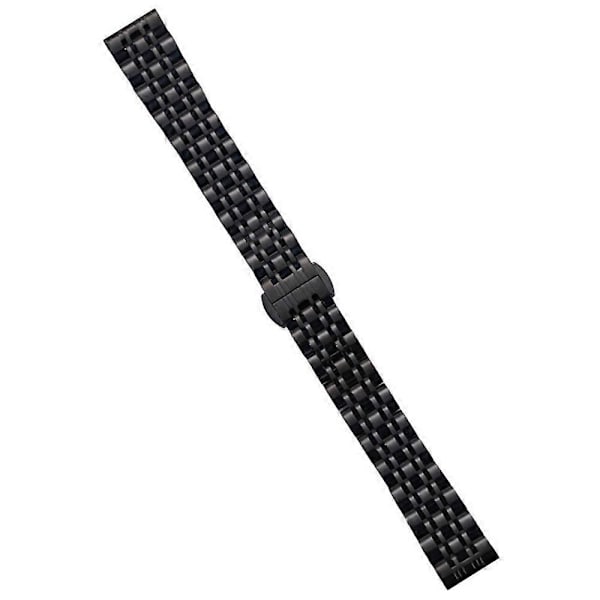 Til Garmin Lily 2 Urrem 7-Perler 14mm Rustfrit Stål Udskiftningsrem LGL Black