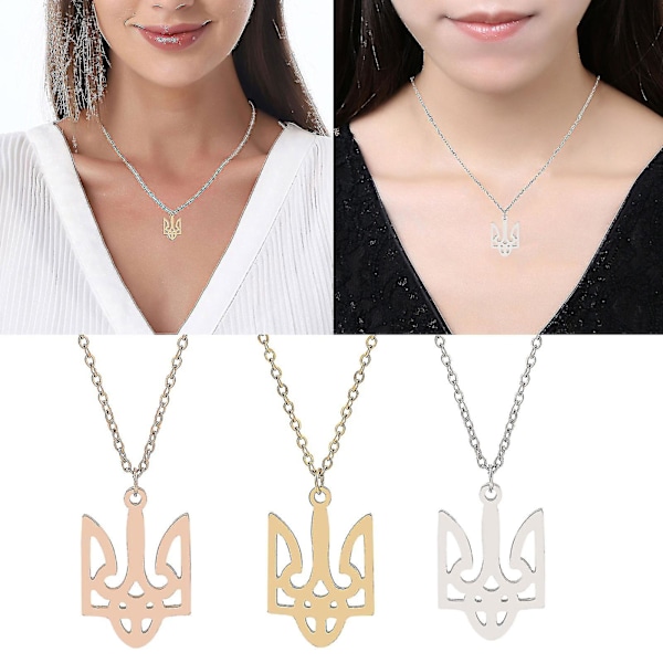 Ukraine Tryzub Halskæde Ukrainsk Symbol Smykker Legering Smykker Symboler Halskæde (LGL) Gold-color
